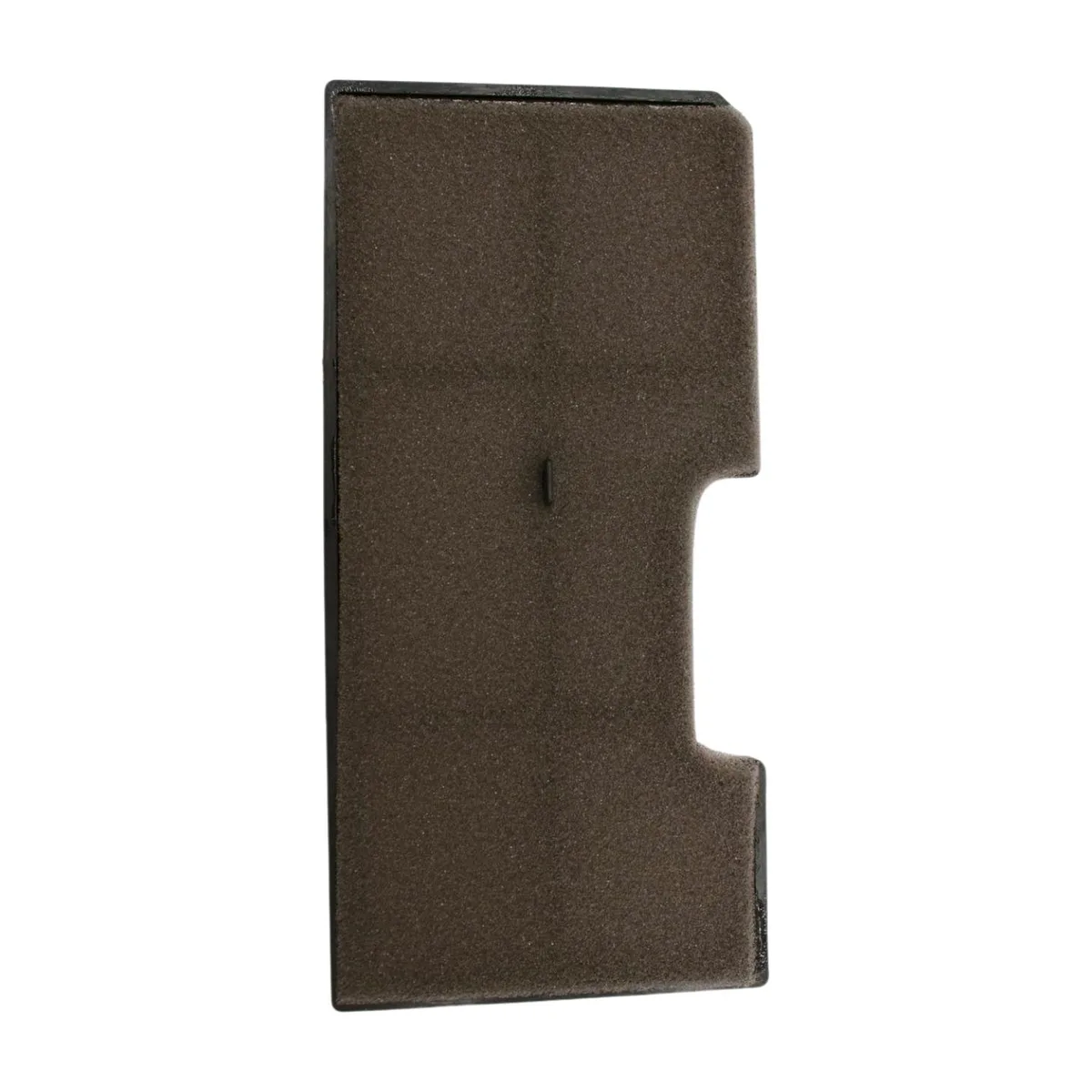 Rectangular white plastic projector air filter module with black mesh screen and model label NJ07081