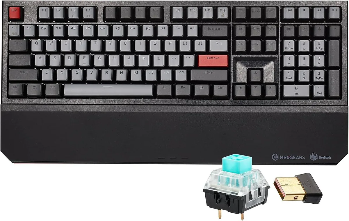 TUKO TUKO X5 Wireless Mechanical Gaming Keyboard 108 Keys Kailh Box 3.0 Clicky Dark — product photo