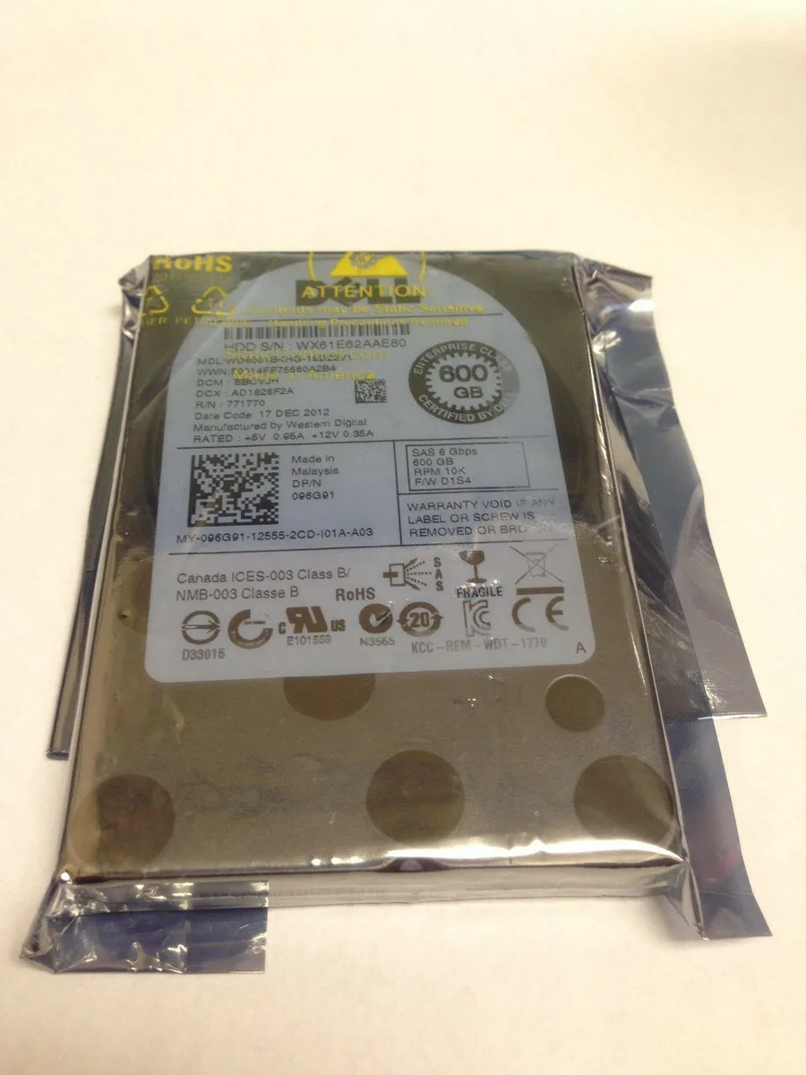DELL DELL 600GB 10K 2.5" 6GBps internal hard drive 96G91 — product photo