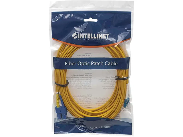 Intellinet Network Solutions Intellinet Network Solutions 472050 fibre optic cable duplex single-mode LC/SC 9/125 OS2 3.0 m 10.0 ft yellow — product photo