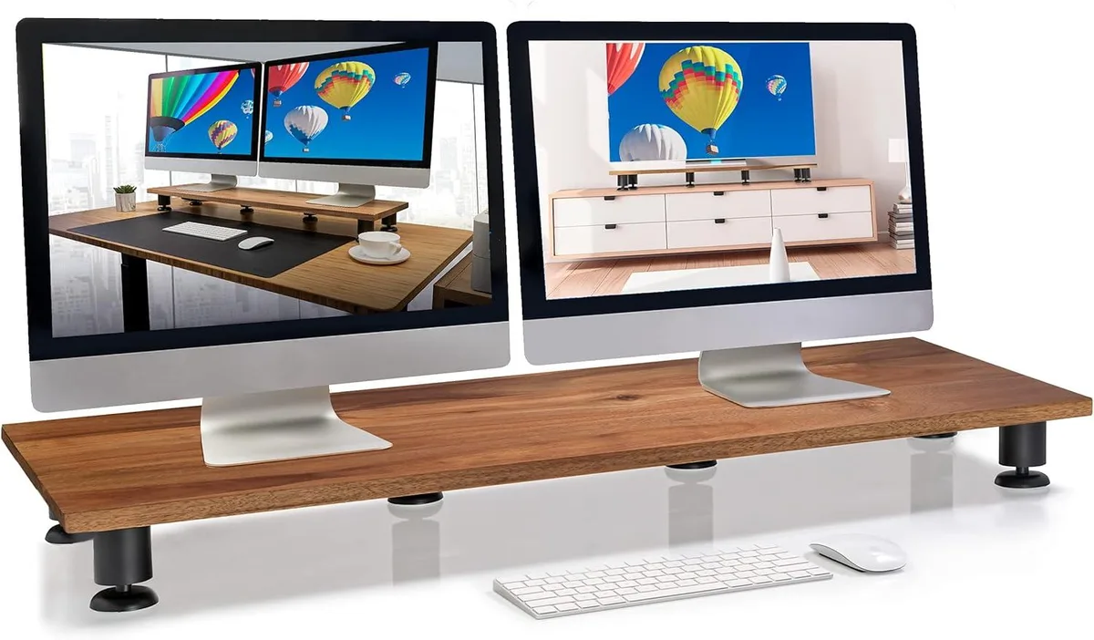 PISKEKAT PISKEKAT Nordik Large Dual Monitor Riser 200 lbs — product photo