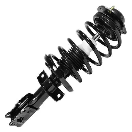 Silver metal front left complete strut assembly with coiled spring and top mount