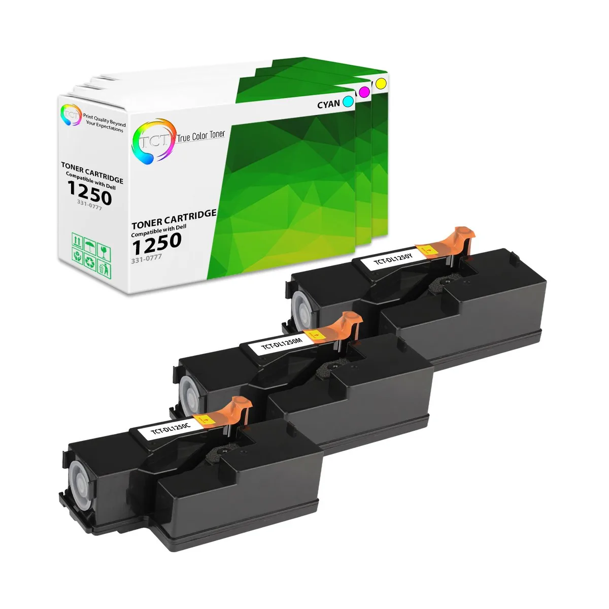 True Color Toner True Color Toner 1250 3-Pack Toner Cartridge (3 Colours, 1400 Pages) — product photo
