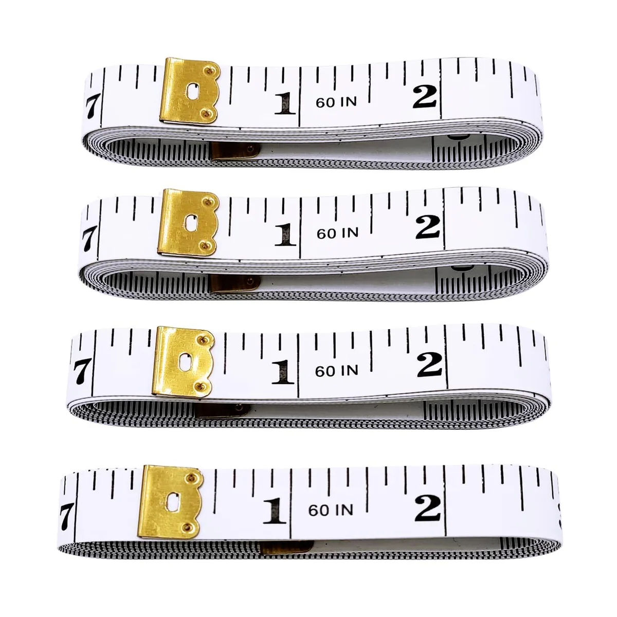 4 Pack Soft Tape Measure Double Scale 60-inch/150cm (White) — product photo