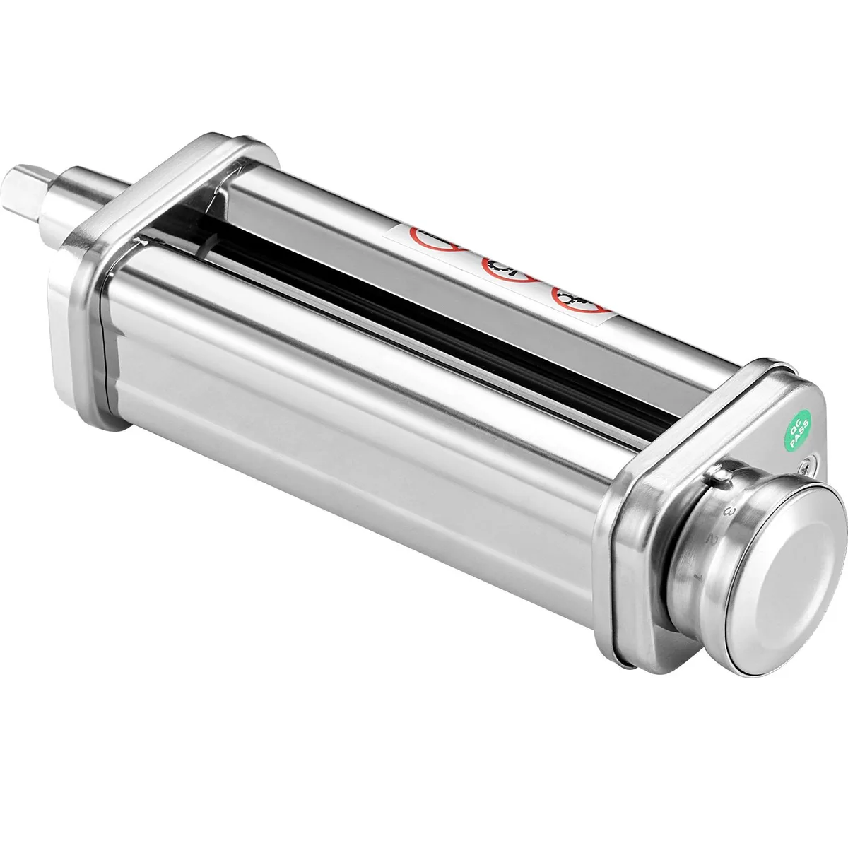Stainless steel pasta roller attachment, 5.51 inch width, 8 thickness settings