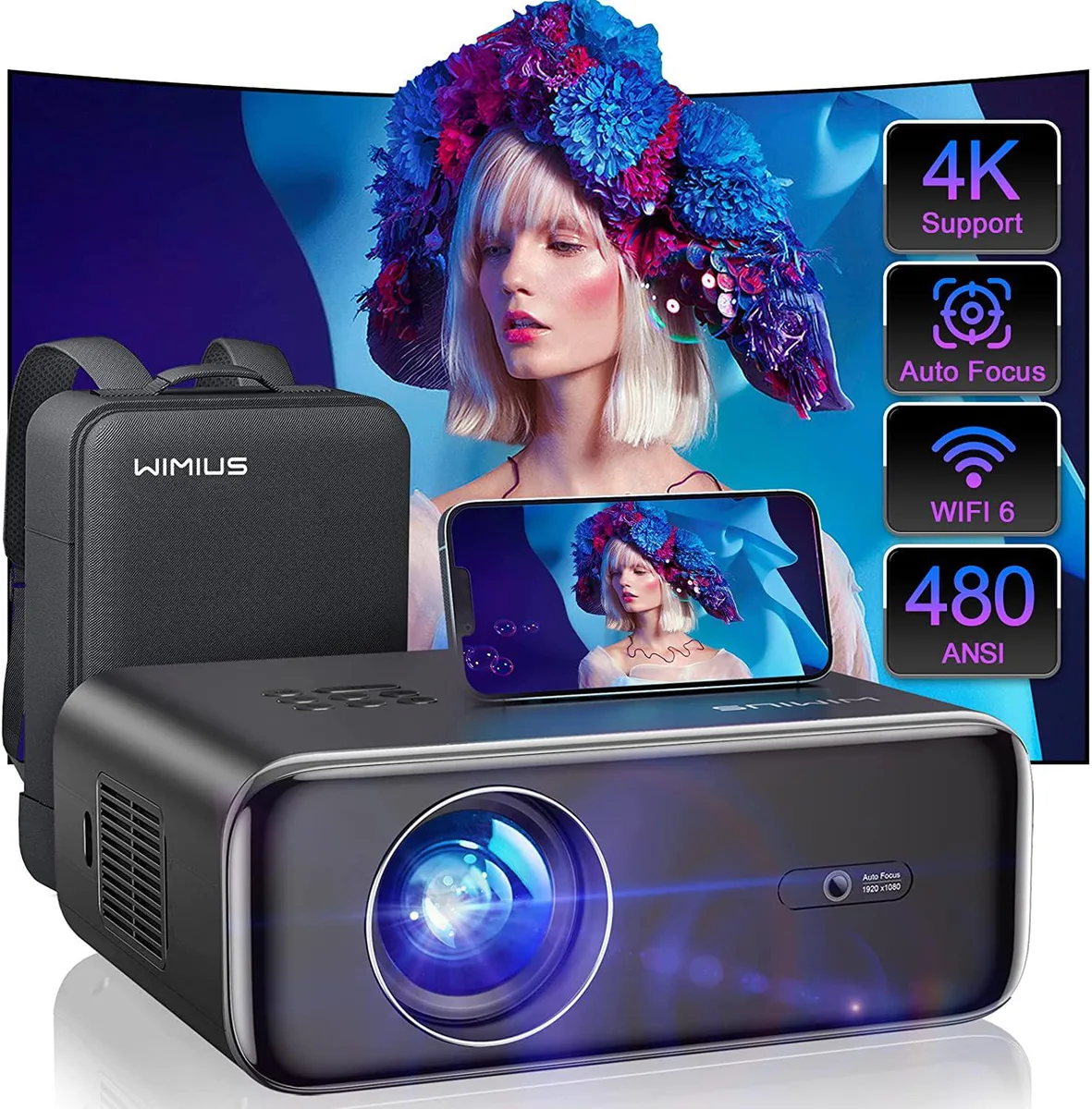 BFKK BFKK P62 480 ANSI 1080P business projector — product photo