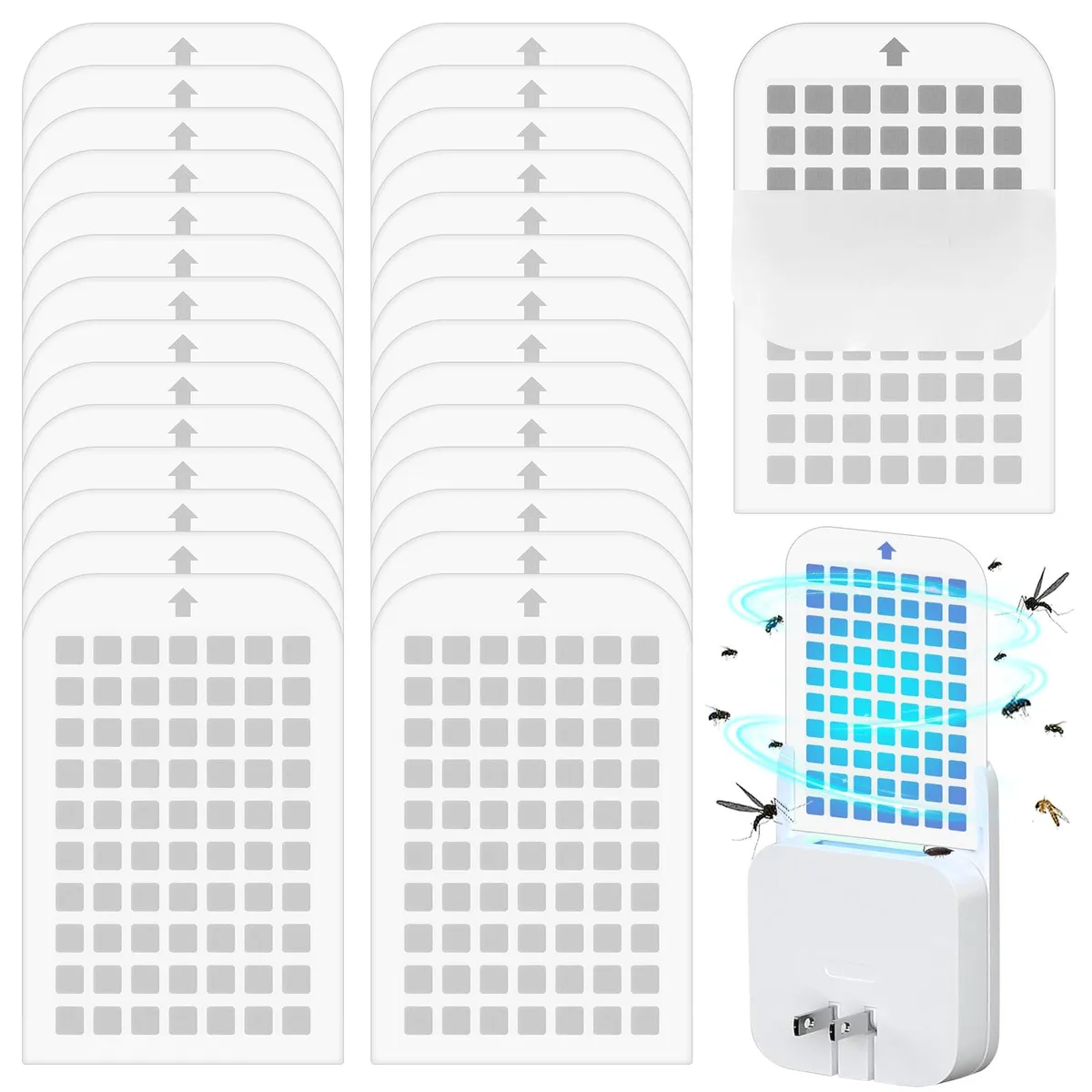 White rectangular sticky cards in a 30 pack refill set