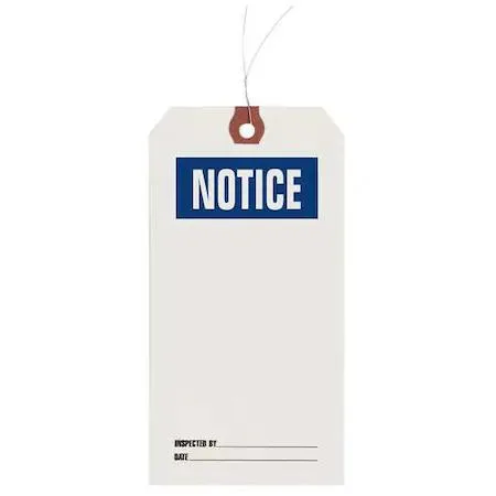 Bundle of 1000 blue paper shipping tags with wire fasteners