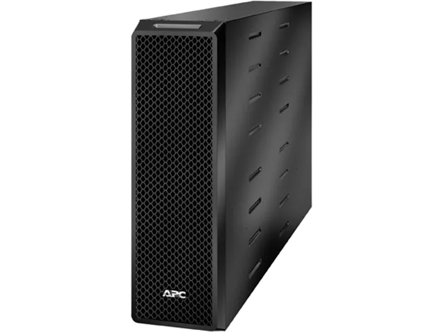 Large black rectangular external battery pack with front handle and ventilation slots