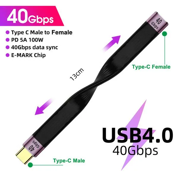 AUBEAMTO AUBEAMTO FPCUSB4-40G USB cable 40Gbps 100W Purple — product photo