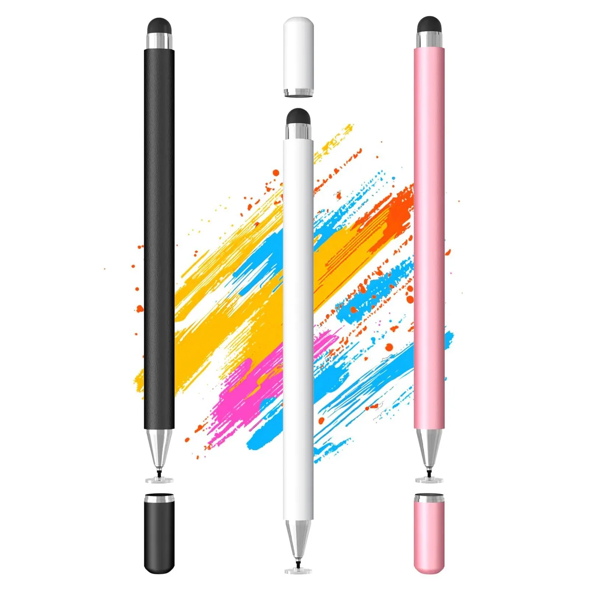 DIGIROOT 2-in-1 Stylus 3-Pack Disc & Rubber Tips Magnetic Cap — product photo
