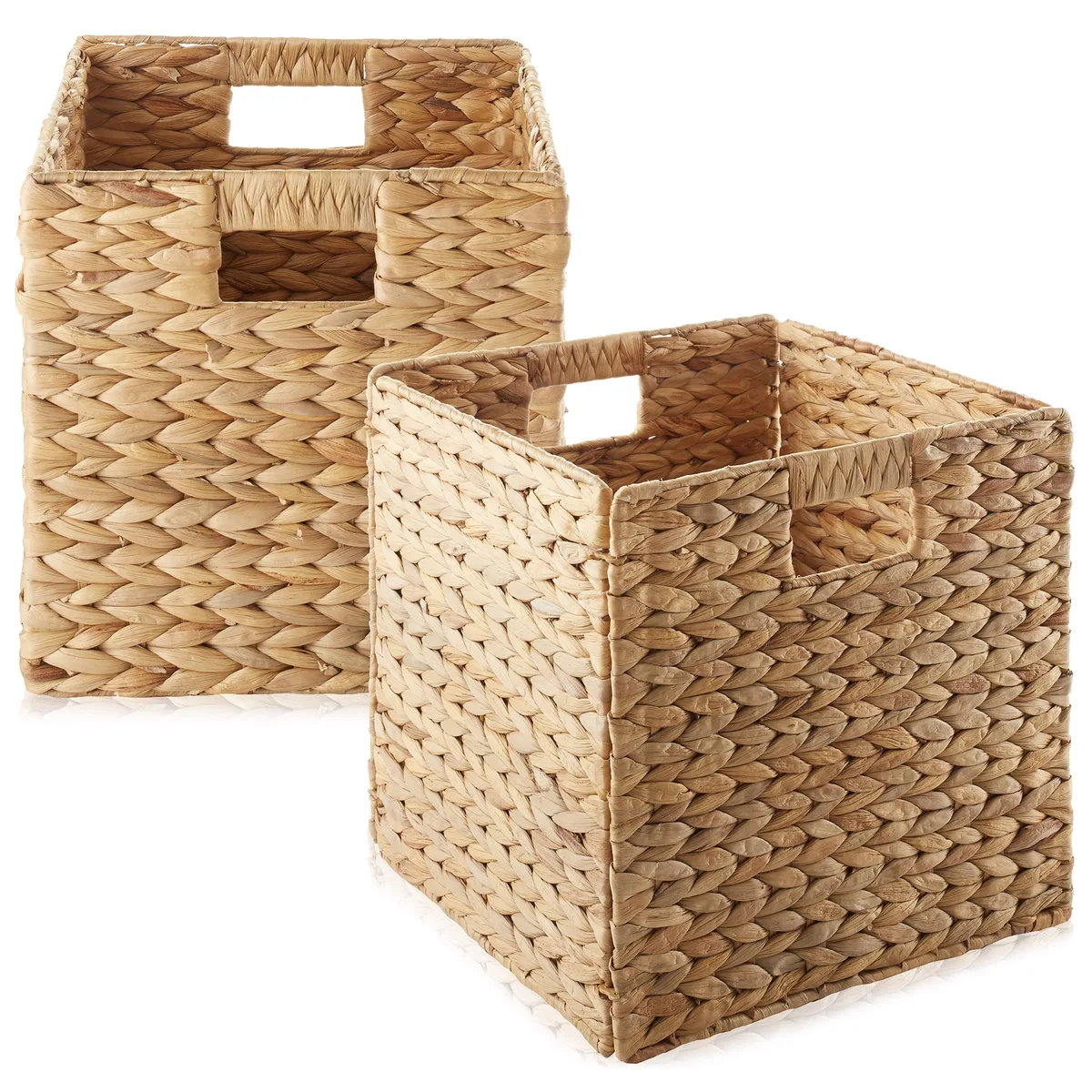 Casafield Casafield 12" Water Hyacinth Storage Baskets, Natural, Set of 2 — product photo