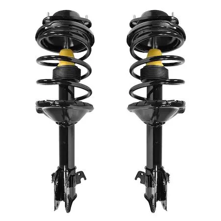 Unity front complete strut assembly kit, pair of silver struts with coil springs and top mounts