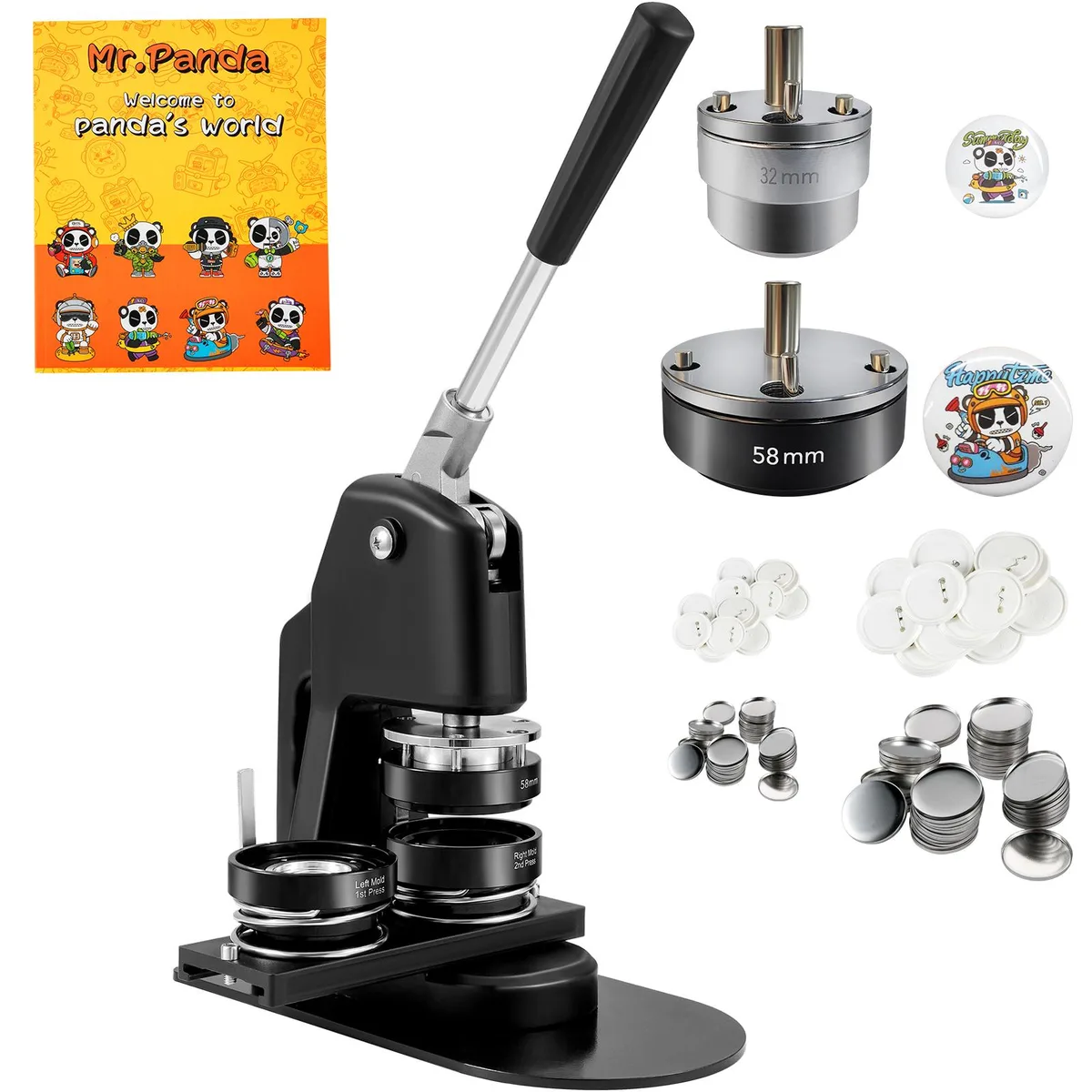 VEVOR VEVOR BJS-32/58-BK-001 Button Maker Machine 1.25+2.25 Inch Specialty Appliance — product photo