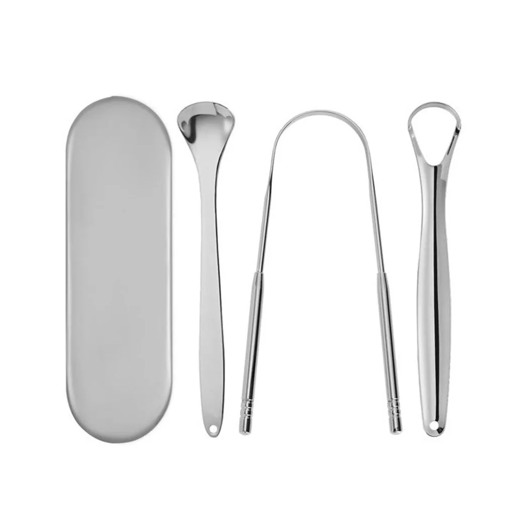 As Seen On TV As Seen On TV Tongue Scraper 4 Piece Kit Silver — product photo