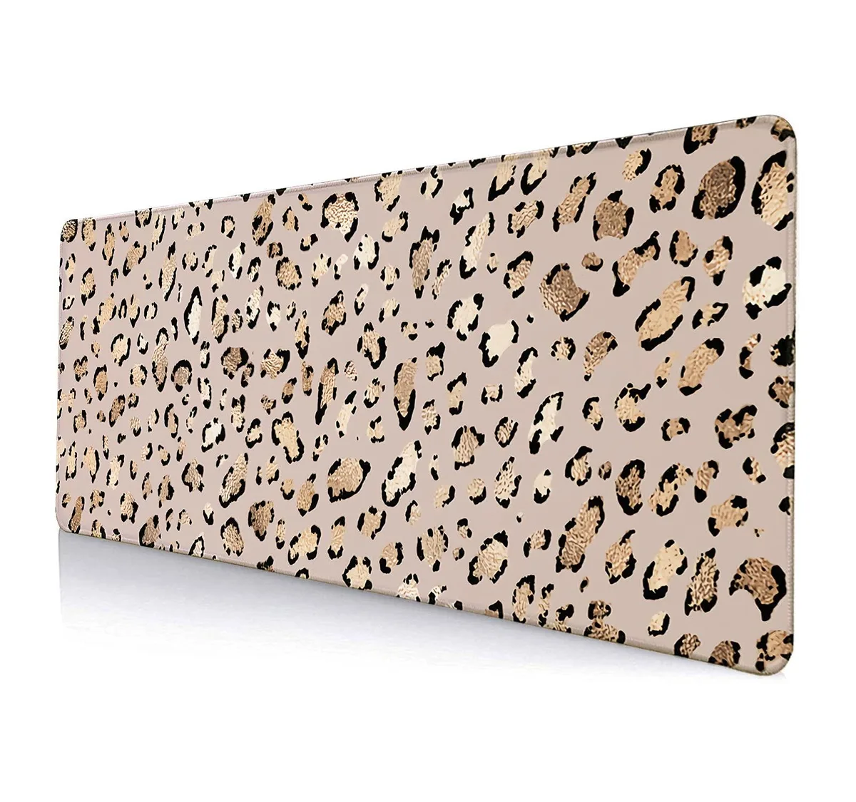  HUOCAIREN T6H8-A2K0-HXR0-8C06 Mouse Pad 31.5x11.8in Gold Leopard Print — product photo