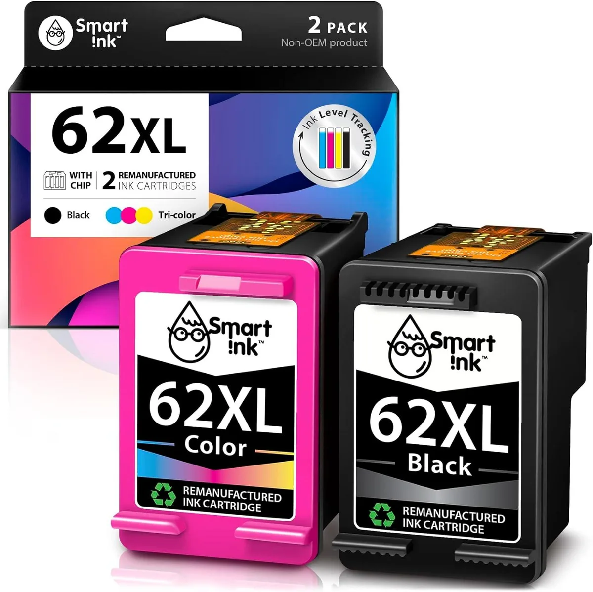 NuoTo NuoTo 62XL Black &amp; Tricolor Ink Cartridge 2-Pack — product photo
