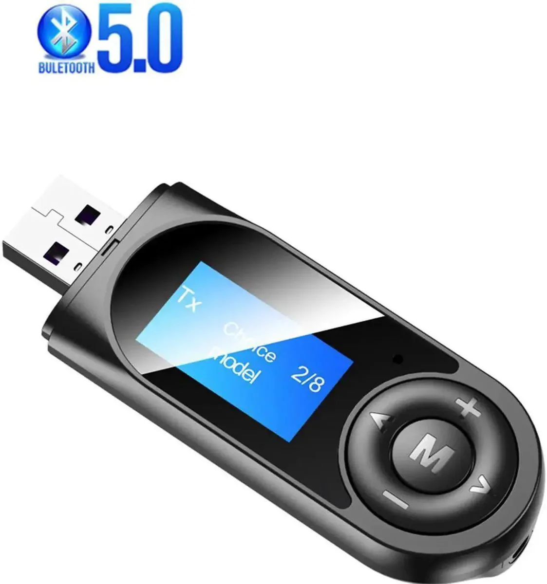 Vszerda Vszerda Bluetooth 5.0 Audio Transmitter Receiver 3.5mm AUX LCD Black — product photo