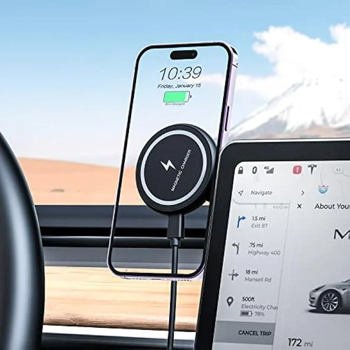 TAURKENAM TAURKENAM 3/Y 15W MagSafe Wireless Car Charger Mount for Tesla Model 3/Y iPhone 12/13/14 — product photo