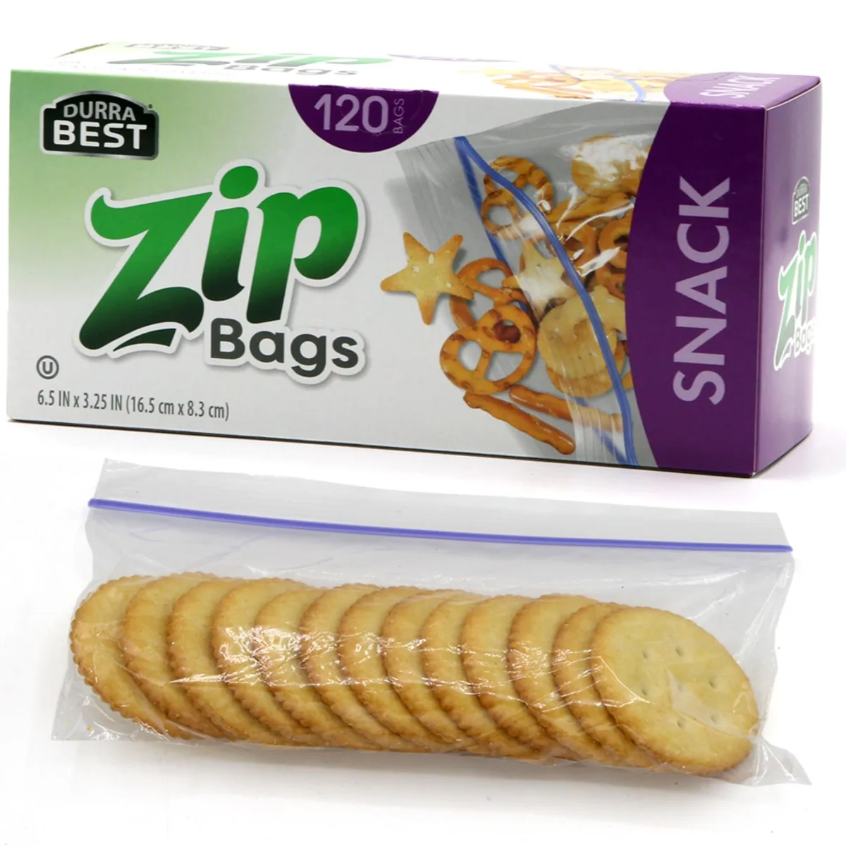 Clear resealable plastic snack bags with zip closure, 120 count