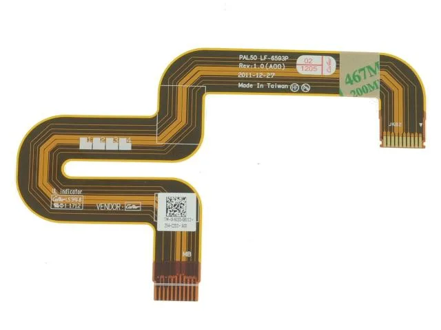Flat orange ribbon cable with connectors at both ends