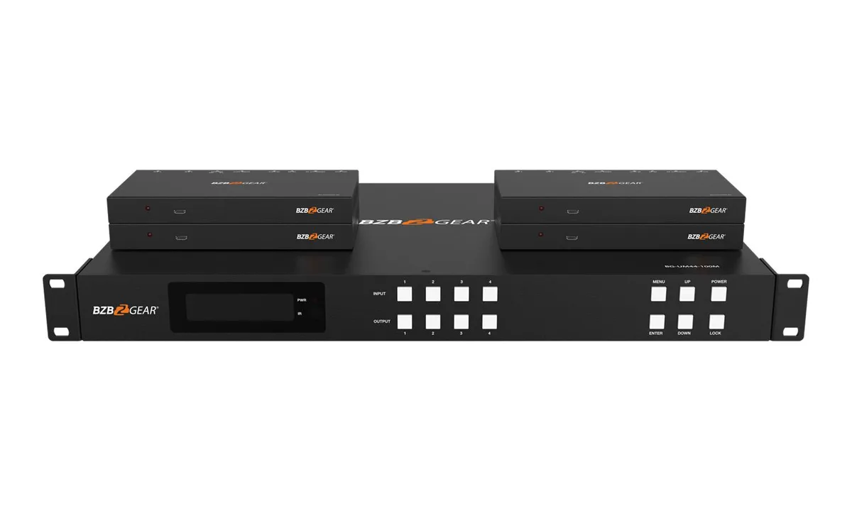 BZBGEAR BZBGEAR BG-UM44-100M-KIT 4x4 HDMI/HDBaseT Matrix Switcher — product photo