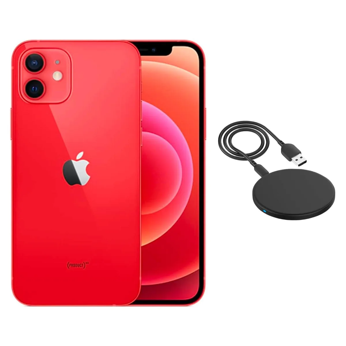 Apple Apple iPhone 12 A2172 64GB Red Grade A w/ Wireless Charger cell phones - unlocked — product photo