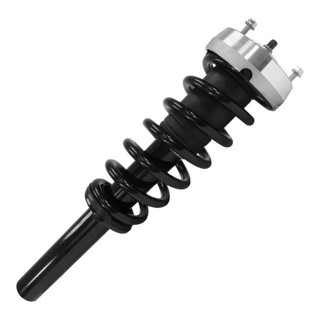 Silver cylindrical strut assembly with coiled spring and top mount, 25 by 9 by 9 inches, 19 lbs