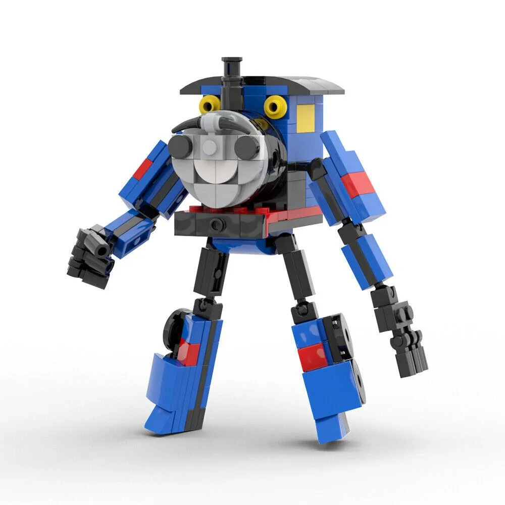 Multi-colour plastic train robot building set, 137 pieces