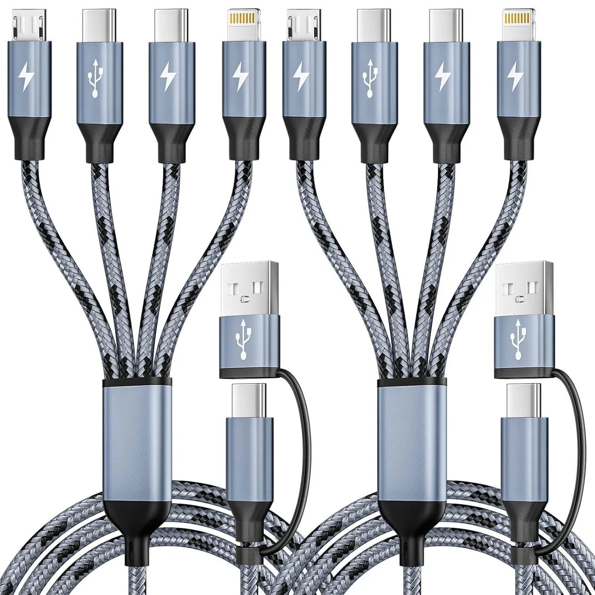 MCHOSE MCHOSE 4-in-2 Multi Charging Cable Dual Type-C 2Pack — product photo