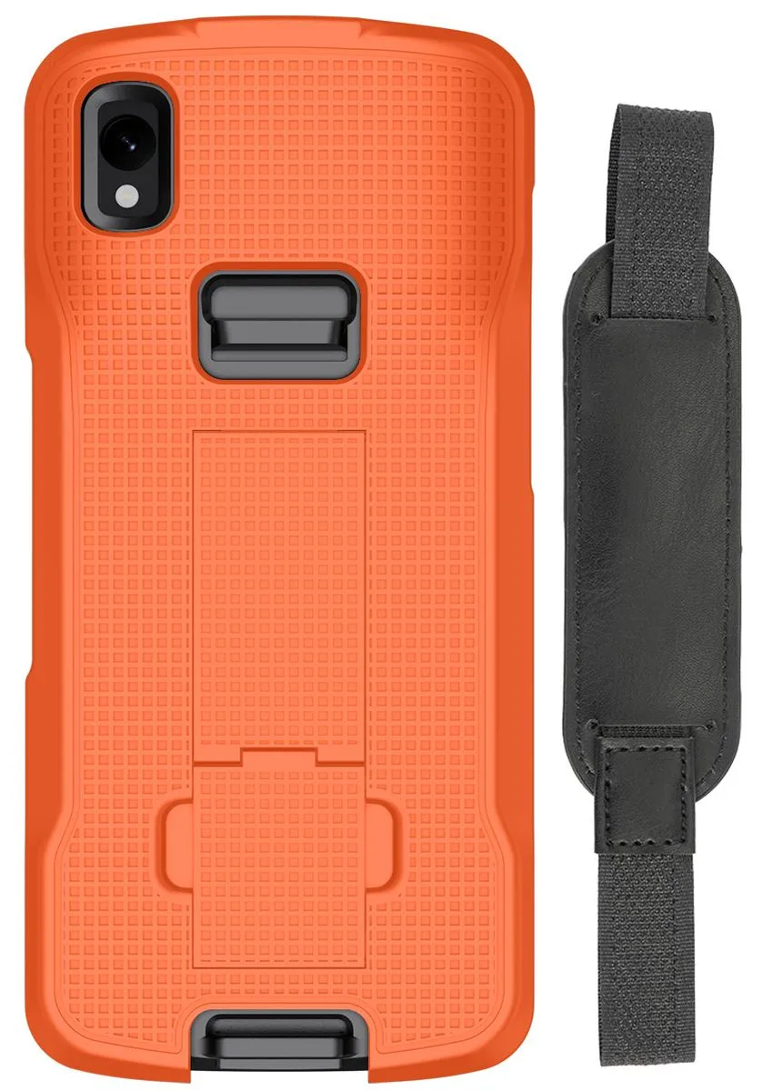 Nakedcellphone Nakedcellphone Orange Kickstand Case + Hand Strap for Zebra TC22 TC27 — product photo