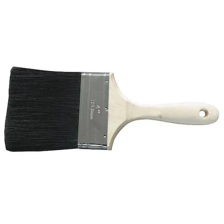 Four inch flat sash paint brush with black China hair bristles and wooden handle