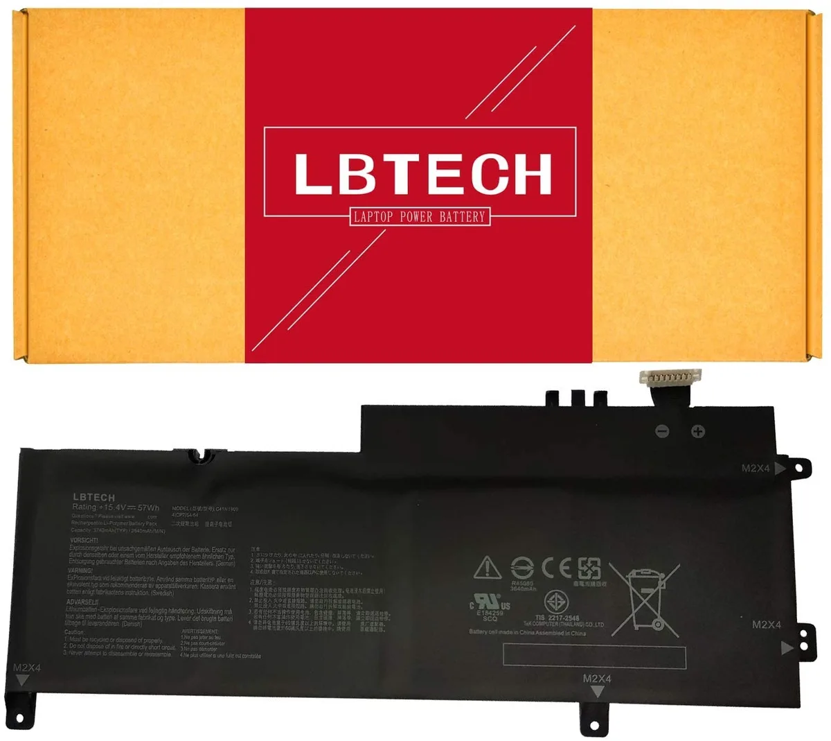 NShi NShi C41N1809 laptop battery 15.4V 57Wh 4-cell black — product photo