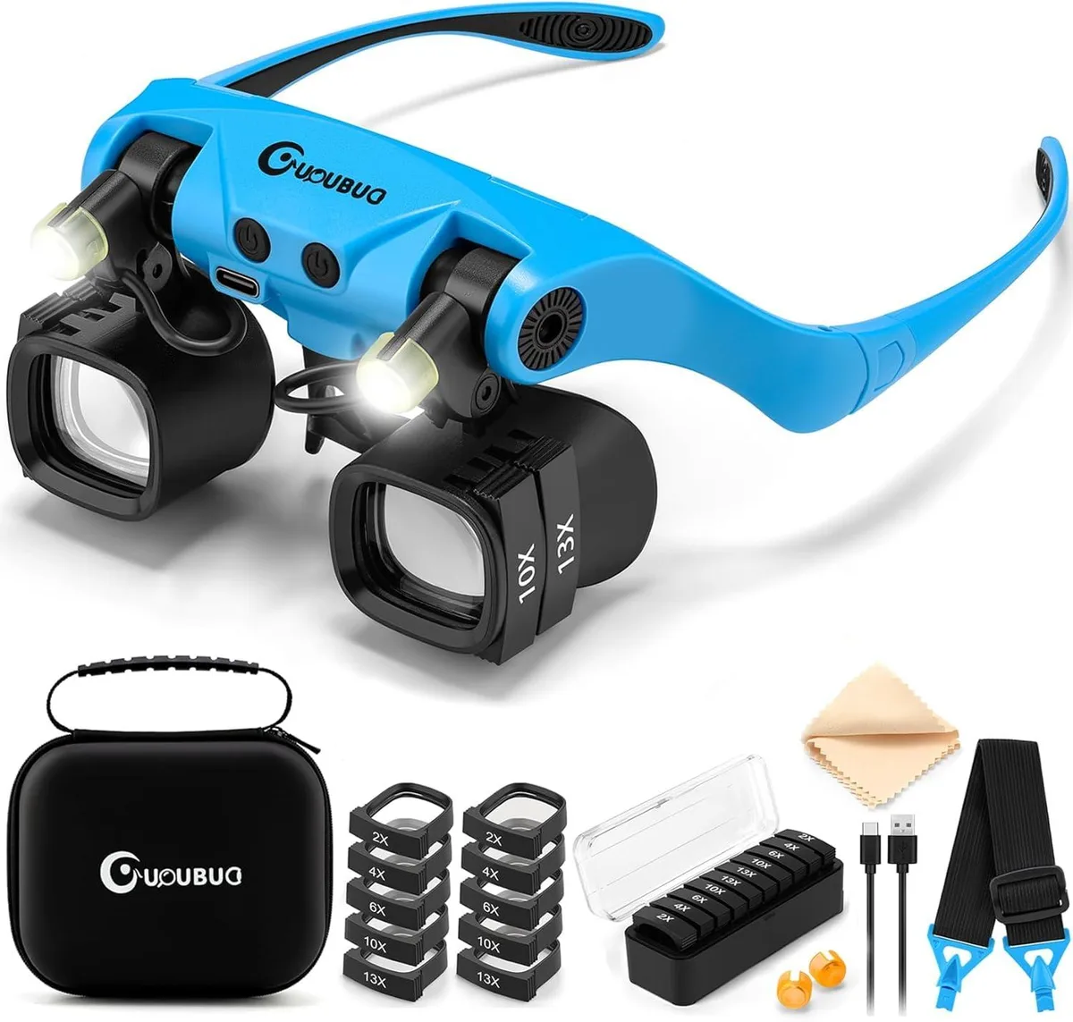 GUOUBUO GU-XSB-R223XC-B-N reading glass 13X Blue — product photo