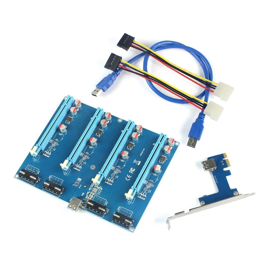 Vszerda Vszerda PCIe 1-to-4 Riser Card 1X to 16X USB 3.0 60cm — product photo