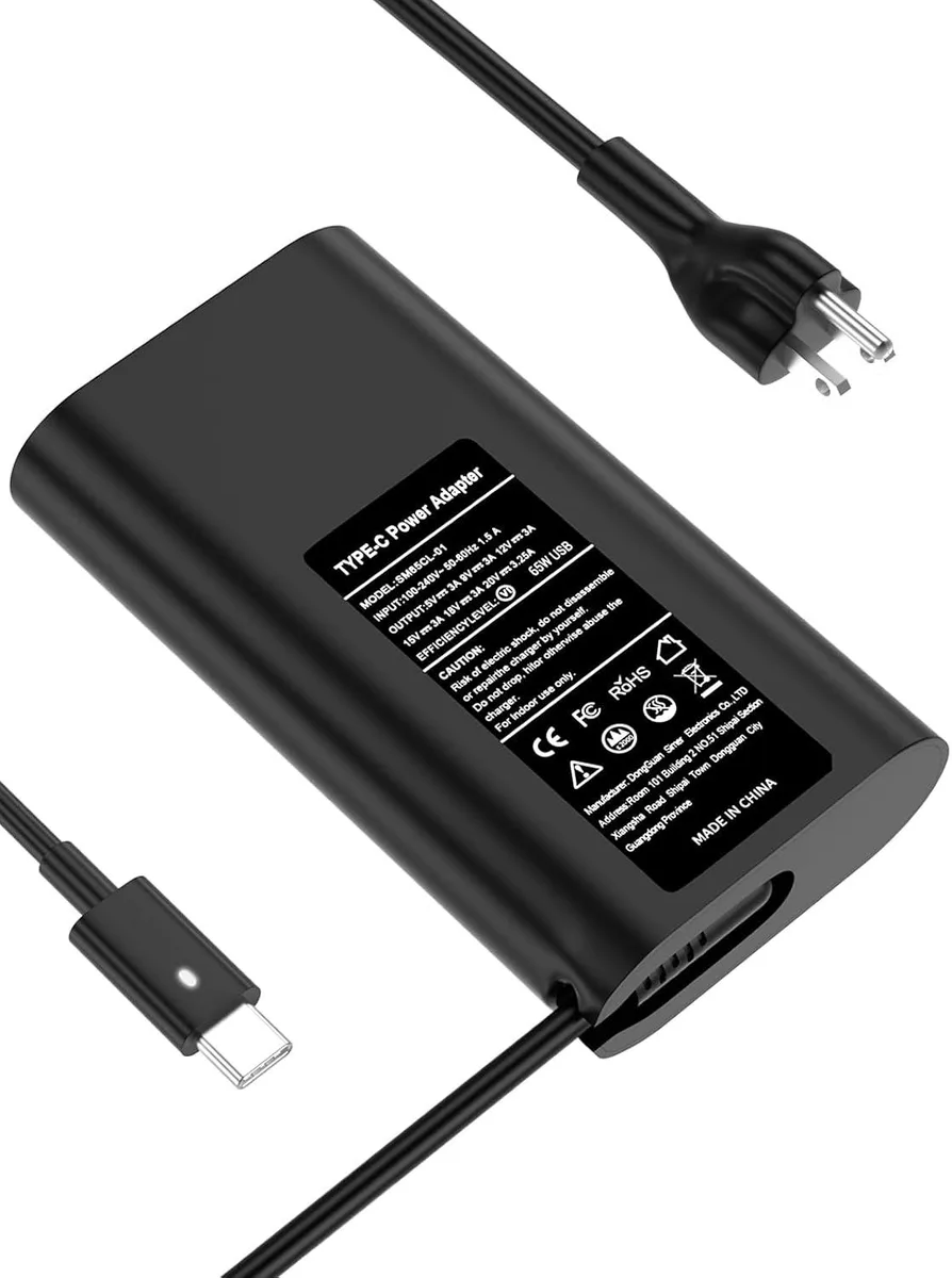 FLEANE FLEANE 65W 45W USB-C Charger Latitude 5320 5430 7390 7320 7400 XPS 13 Chromebook 3100 — product photo
