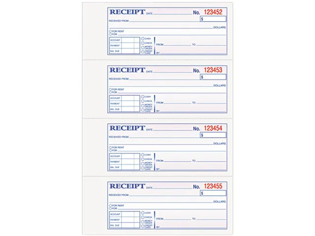 TOPS TOPS 46806 Money &amp; Rent Receipt Book, 200 Sets — product photo