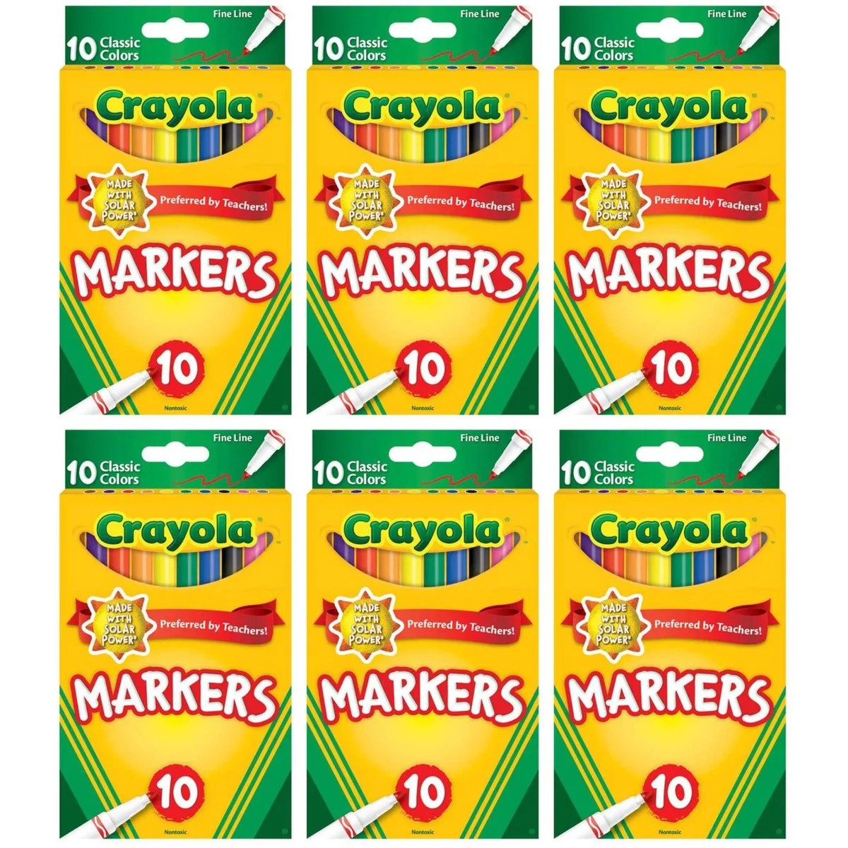 Crayola Crayola SP-52126012703038 Fine Line Markers 10 Color 6 Pack illustration — product photo