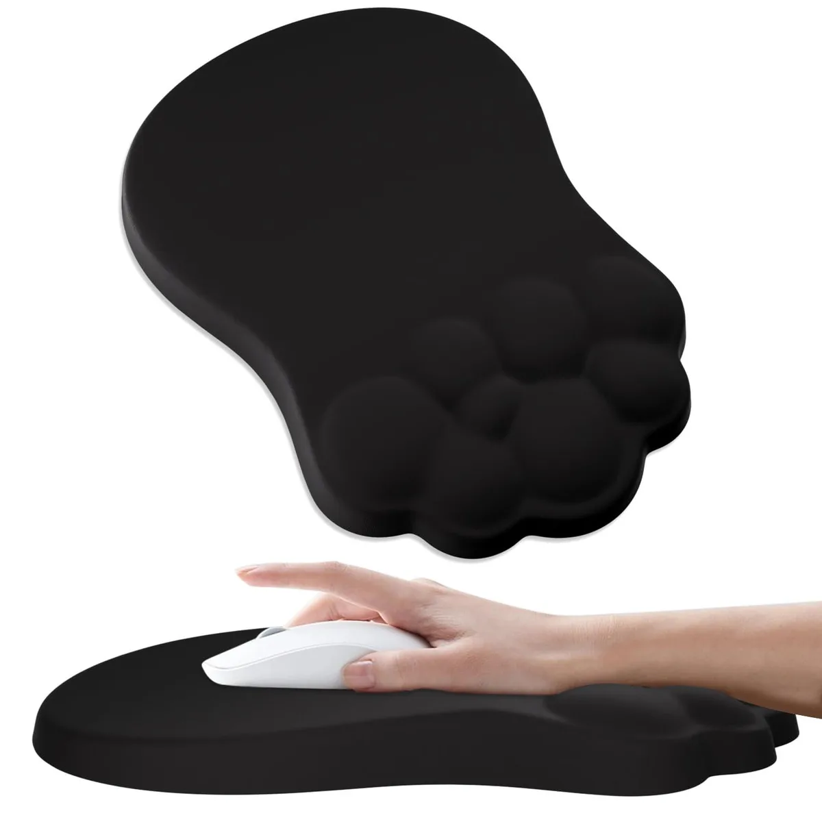  Arisase Ergonomic Cloud Mouse Pad with Wrist Rest, Black, 11.42 x 7.87 in — product photo
