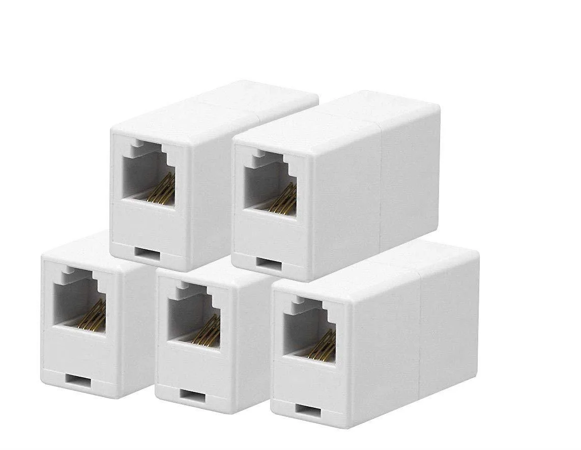 iMBAPrice iMBAPrice GJQ-ZPT-MRX RJ11 4P4C Straight Coupler 5 Pack — product photo