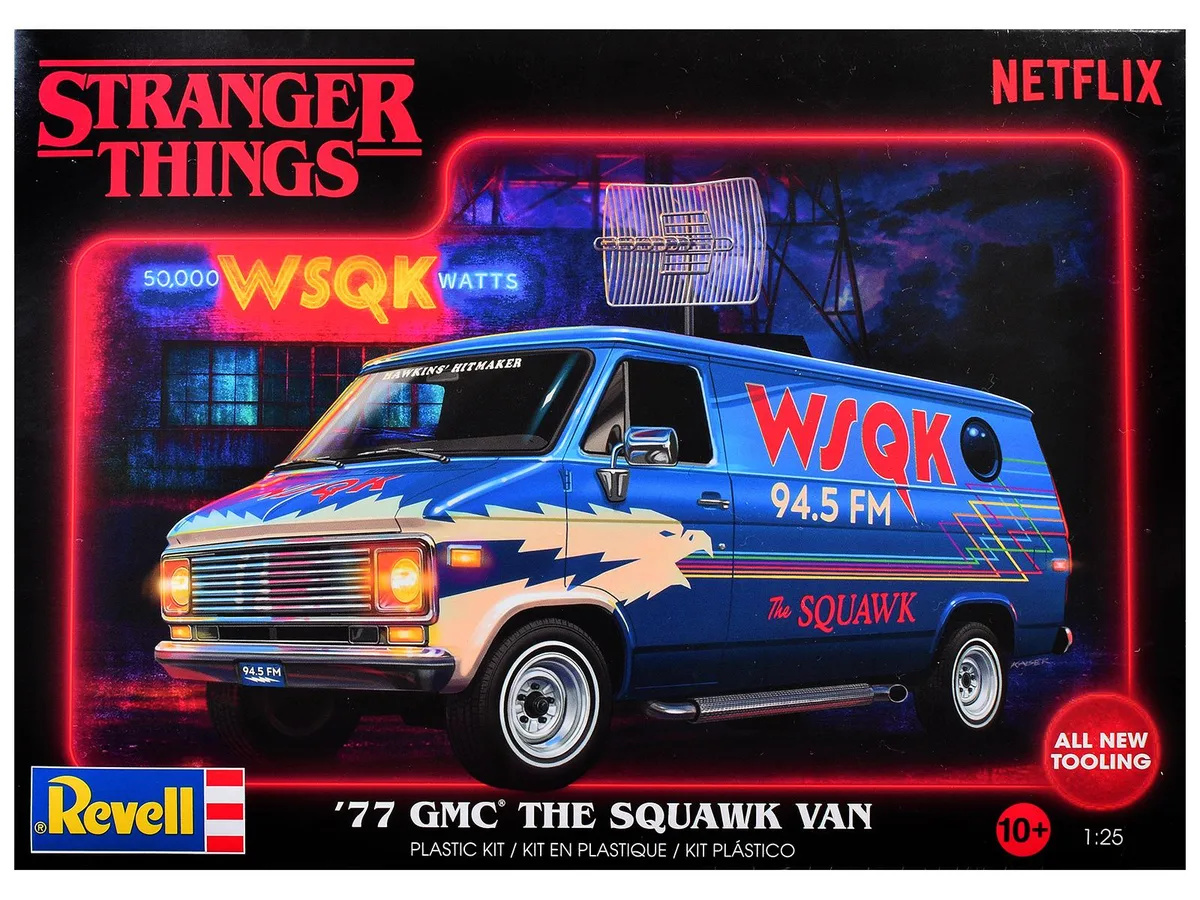 Revell Revell 1977 GMC WSQK Squawk Van Stranger Things 1/25 Plastic Model Kit — product photo