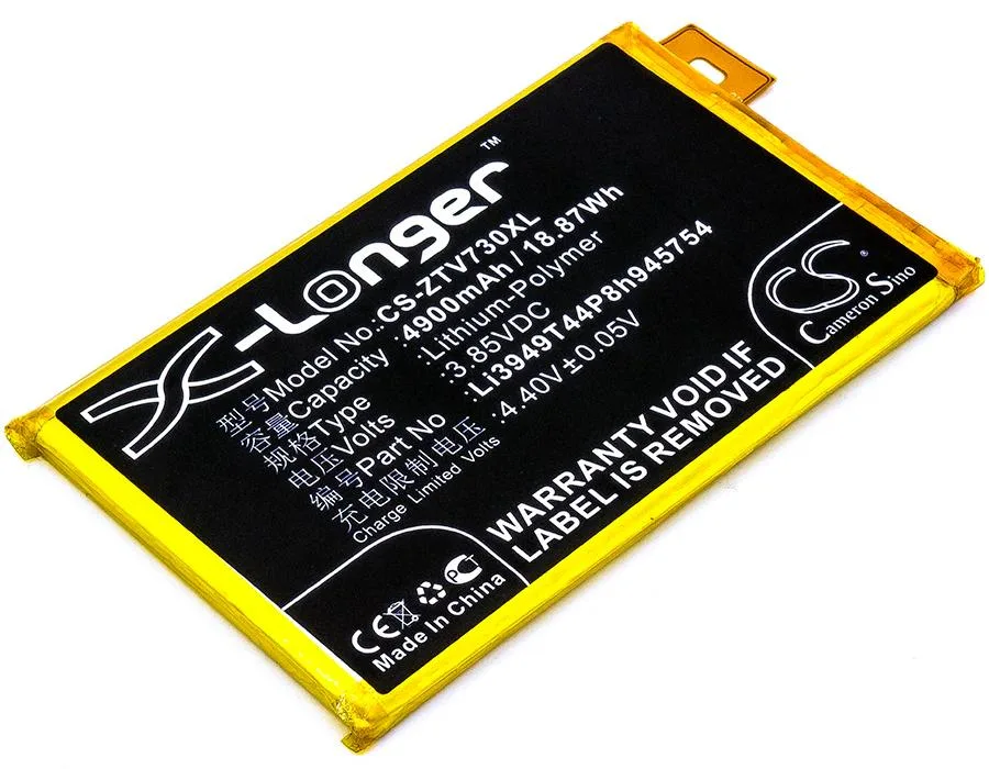 Rectangular replacement battery with gold contacts and Cameron Sino branding