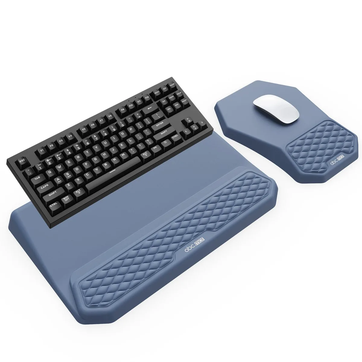  abc.mat WR0506 Ergonomic Keyboard Stand Wrist Rest Mouse Pad Set Blue 17 x 11 x .1 in — product photo