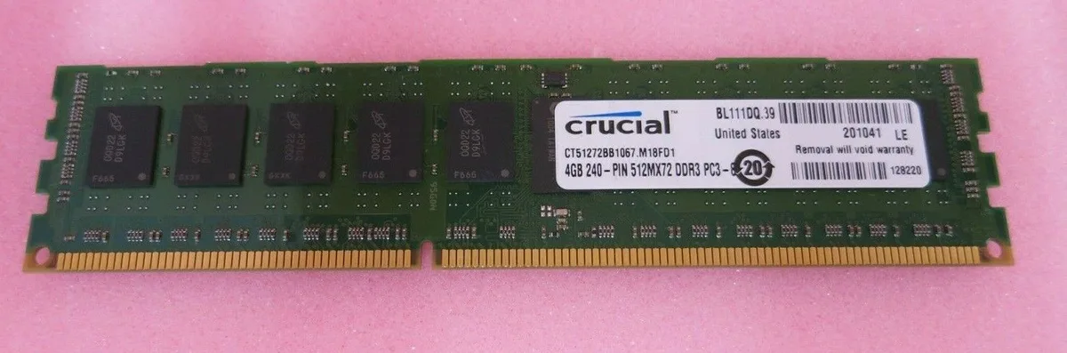Crucial Crucial CT51272BB1067 4GB DDR3 1066 ECC Registered server RAM — product photo