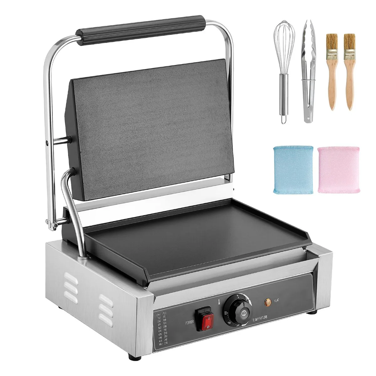 VEVOR VEVOR Commercial Panini Grill 1800W 13.5x9.3 in Flat Enamel Plate — product photo