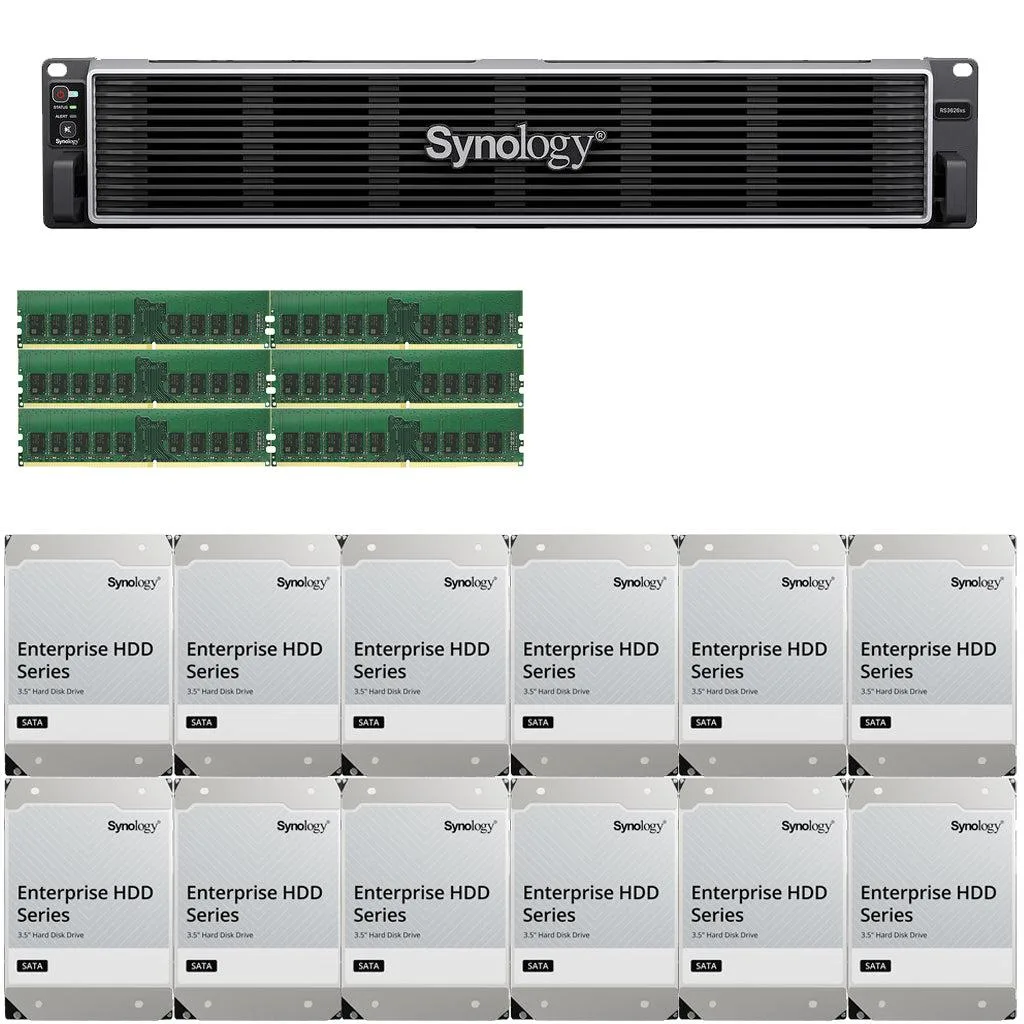 Synology Inc. Synology RS3626xs Xeon D-1726 12-Bay 48GB 240TB rackmount NAS — product photo