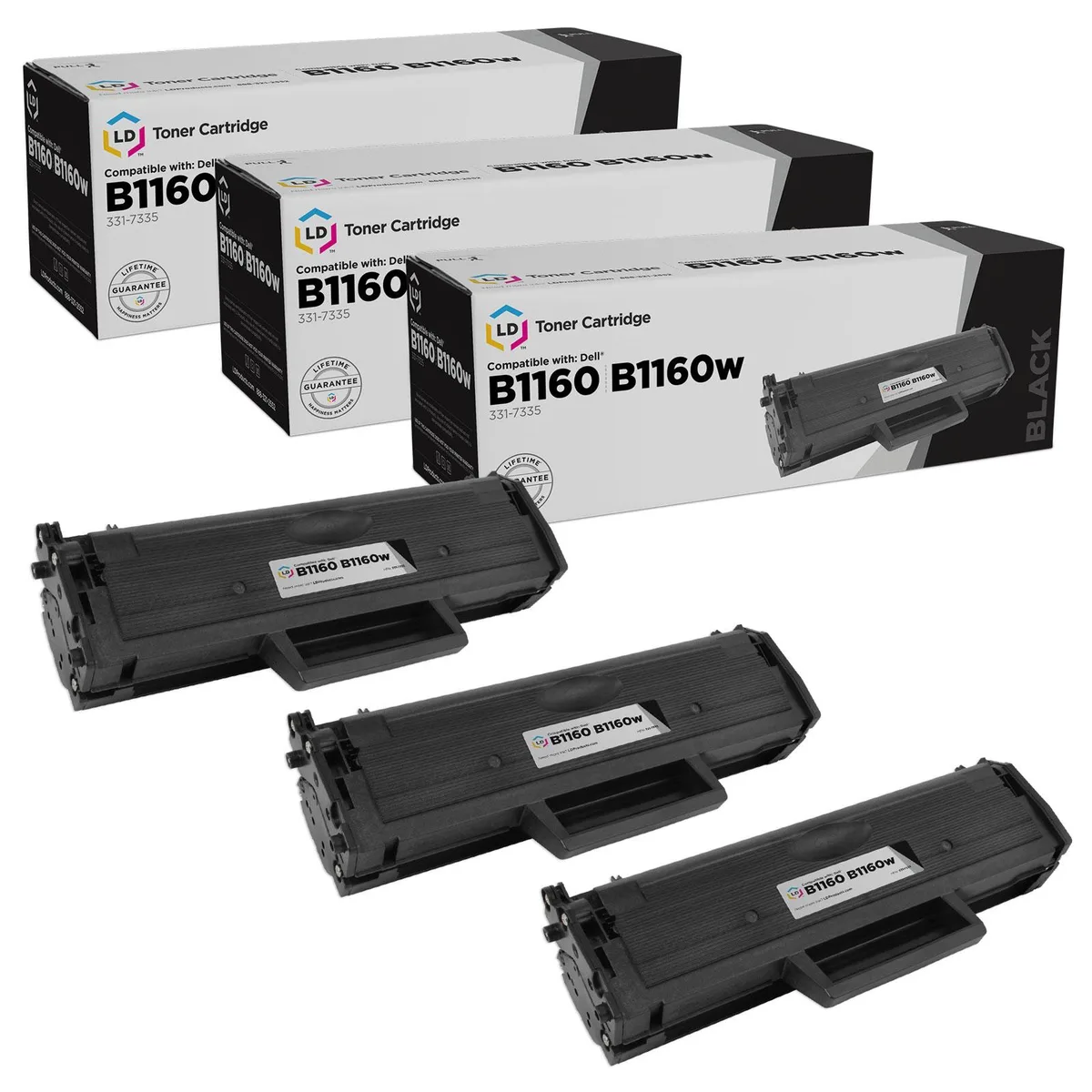 LD Products LD Products Compatible Toner Cartridge for Dell 331-7335 HF442 Black 3-Pack — product photo