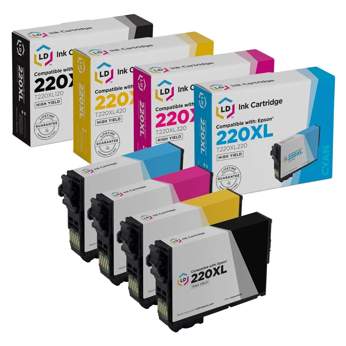 LD Products LD Products Epson 220XL 4-Pack Ink Cartridges T220XL120 T220XL220 T220XL320 T220XL420 — product photo