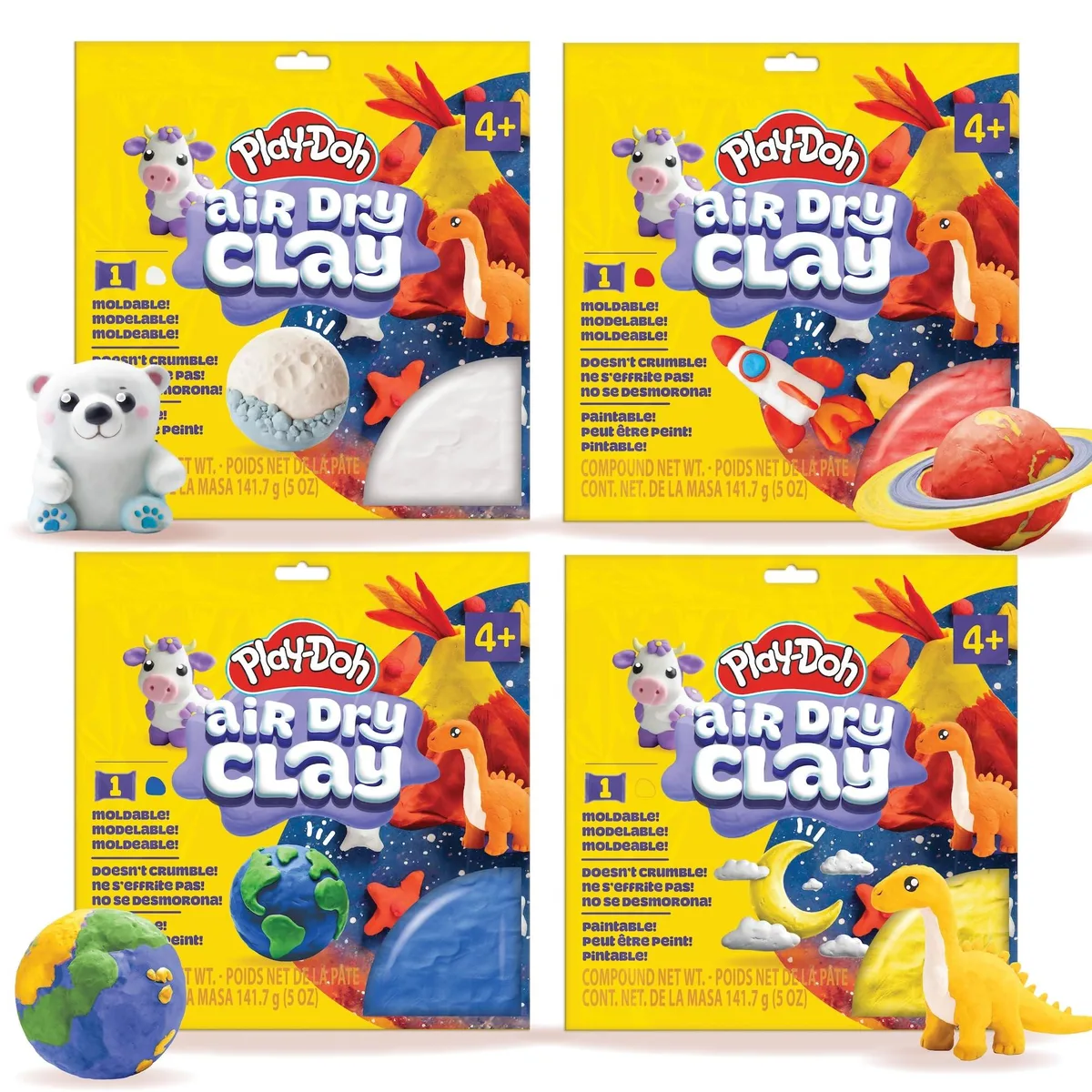  Avery Play-Doh Air Dry Clay Bundle 4 colours .64 kg — product photo