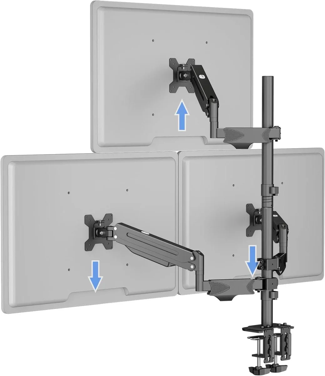 BFKK BFKK Triple Monitor Mount 3 Gas Spring Arms 13–32" 22 lbs — product photo